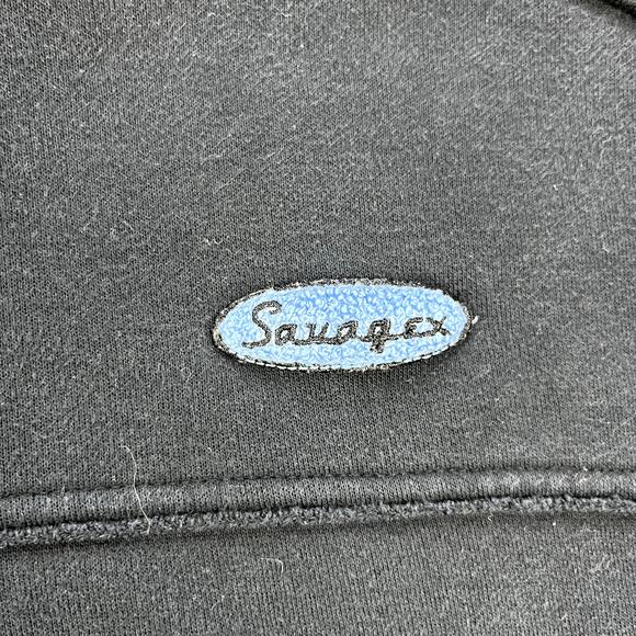 Savage x Fenty Hoodie Sweatshirt Adult Medium Black Essential Oversized Flames - Picture 3 of 14